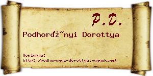 Podhorányi Dorottya névjegykártya